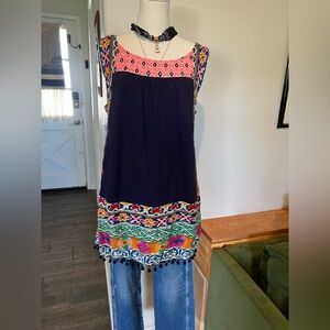 Anthropologie Akemi + Kin Sleeveless Tunic with Embroidery